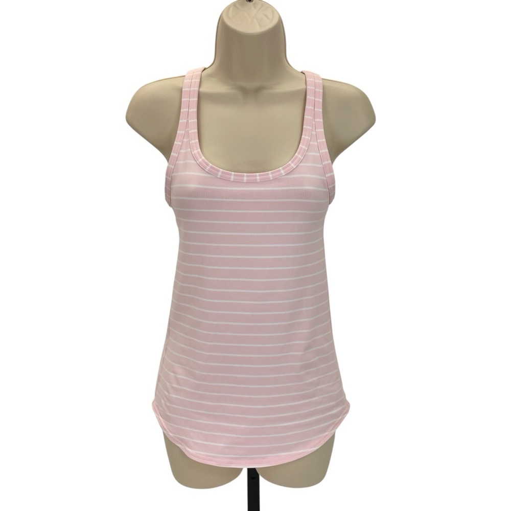 Lululemon Pima Cotton Striped Tank 2 Pink/White